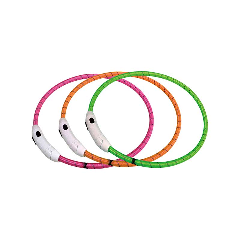 USB Flash Reflective Nylon Ring-Pull Buckle LED Dog Collar