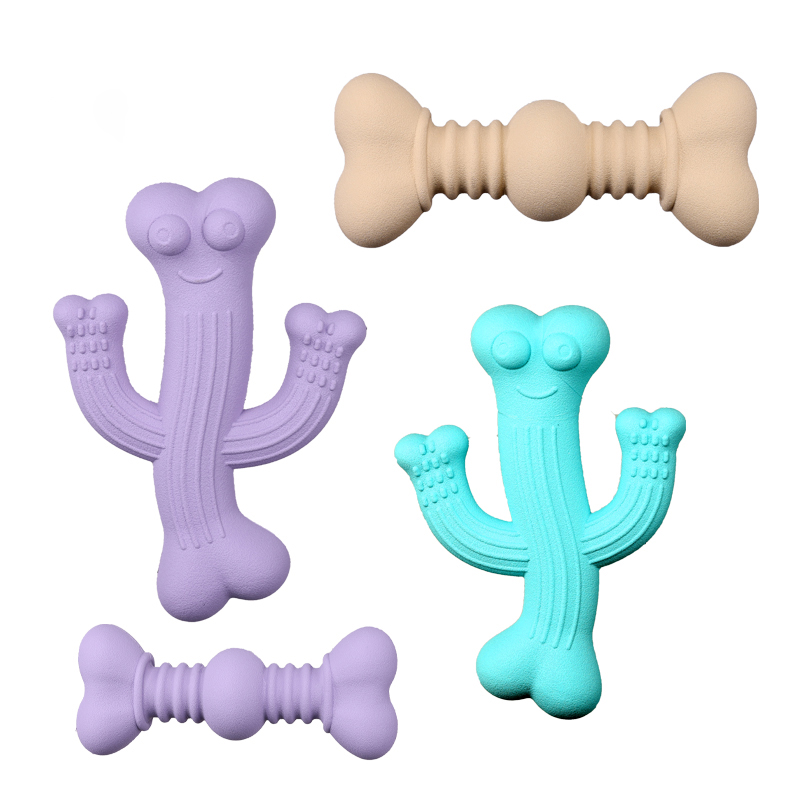 Eco friendly natural rubber dog chew toy for aggressive chew
