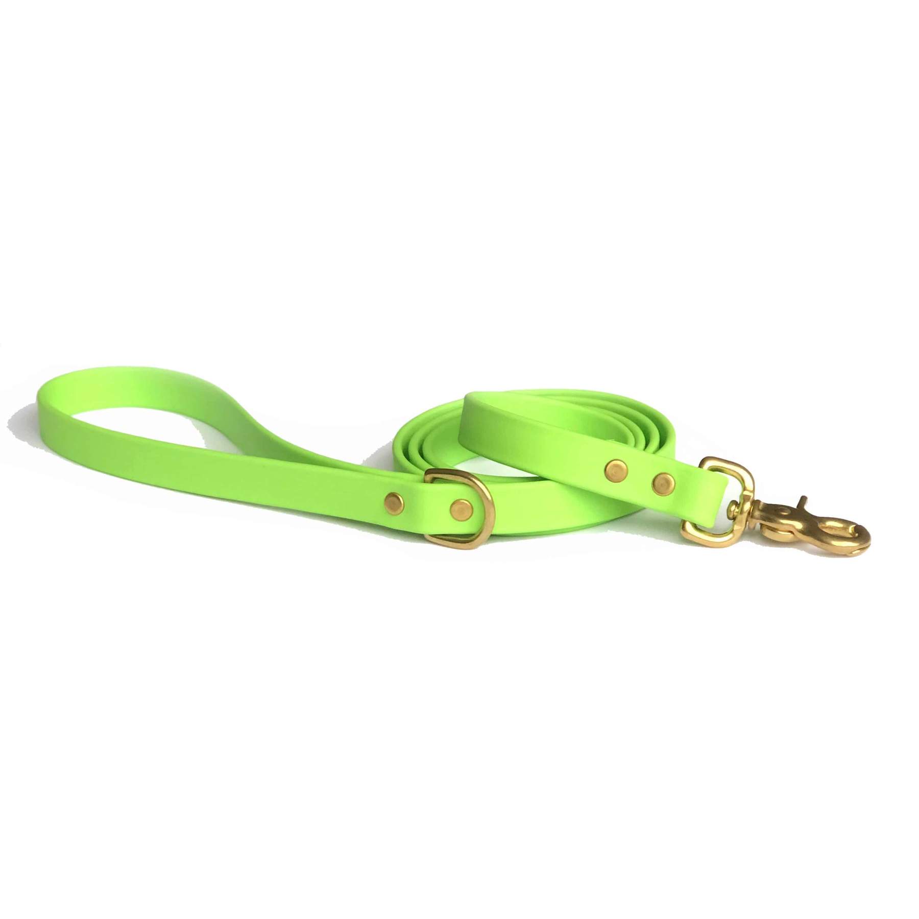 LIME GREEN VEGAN LEATHER DOG LEASH