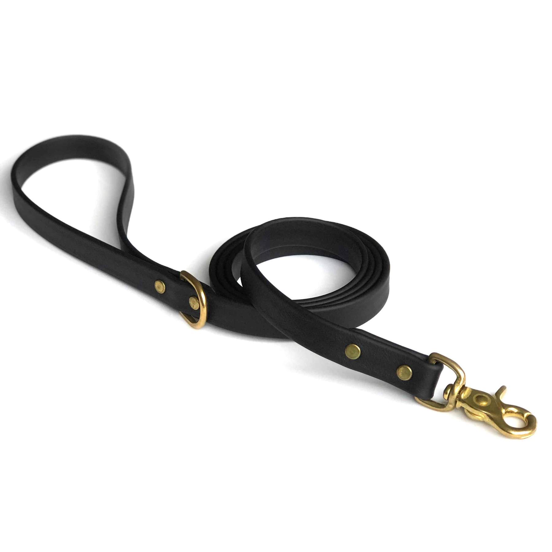 BLACK LEASH VEGAN LEATHER DOG LEASH　YC-DL2142