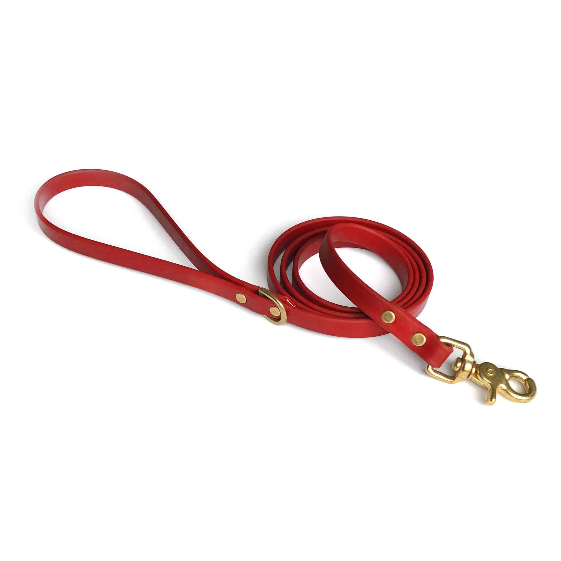 RED VEGAN LEATHER DOG LEASH　YC-DL2136