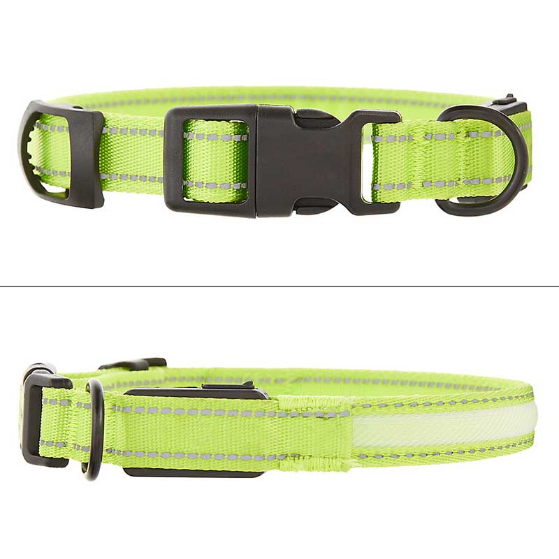 LED + Reflective Dog Collar YC-LDC1003 YE