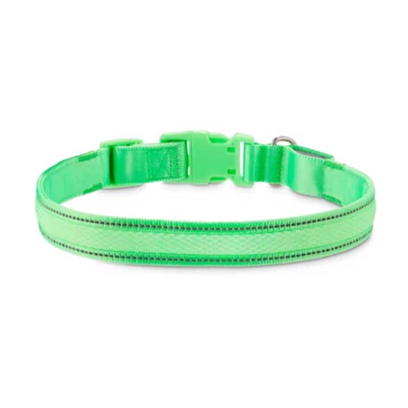 Neon Green LED Light-Up Dog Collar YC-LDC1021-GR