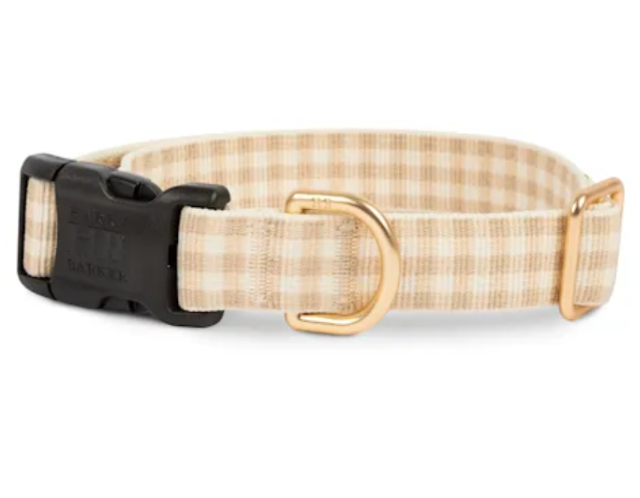 Recycled Plastics Farmhouse Gingham Dog Collar YC-DC6004 OR